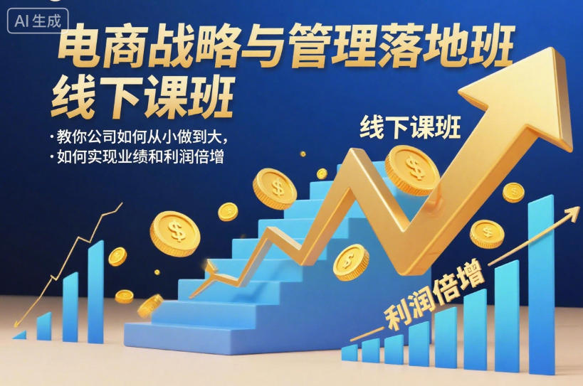电商战略与管理落地班线下课，教你公司如何从小做到大，如何实现业绩和利润倍增【录音】-禾谷轻创网