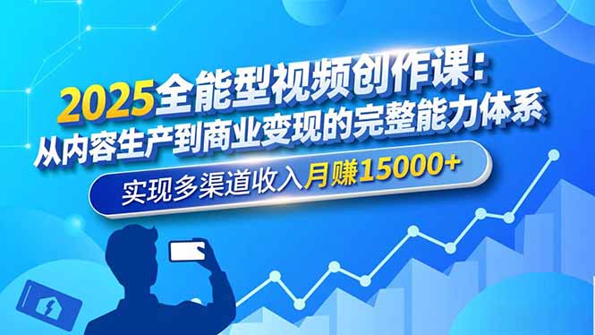 2025全能型视频创作课：从内容生产到商业变现的完整能力体系，实现多渠道收入月赚15000+-禾谷轻创网