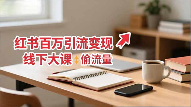 小红书百万引流变现-11月线下大课：分享从0到百万引流路径，手把手教偷流量、拿结果-禾谷轻创网