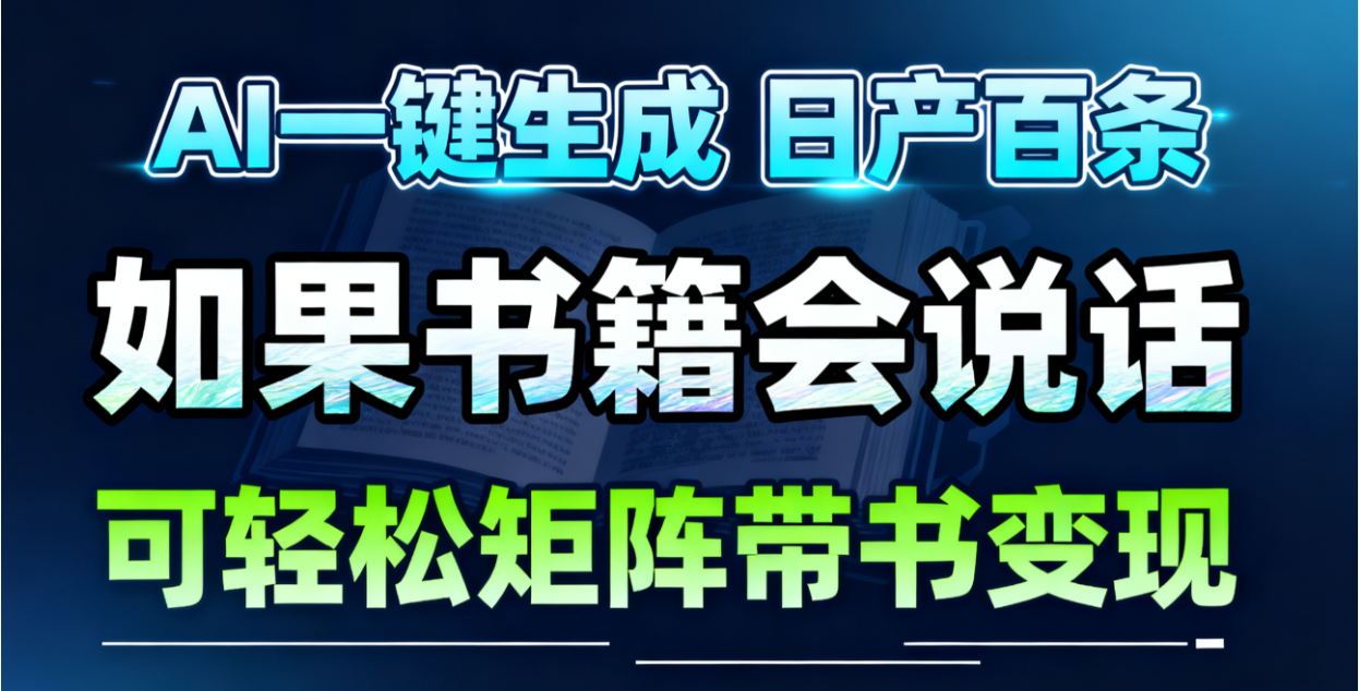 AI书籍会说话，轻松带书变现，月入3W+-禾谷轻创网