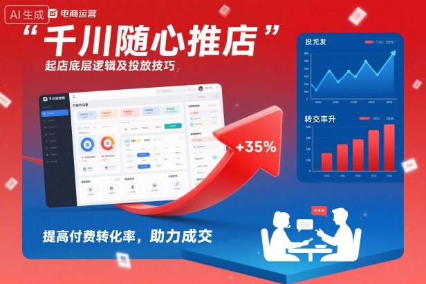 千川随心推起店底层逻辑及投放技巧，提高付费转化率，助力成交-禾谷轻创网
