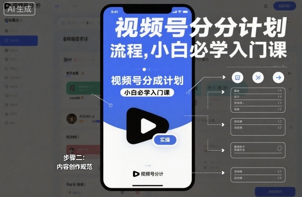 视频号分成计划实操流程，小白必学入门课-禾谷轻创网