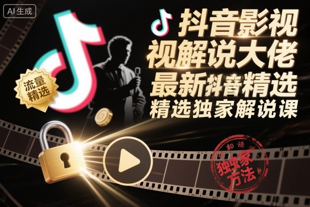 抖音影视解说大佬最新抖音进精选和独家方法，精选独家解说课(更新11月)-禾谷轻创网