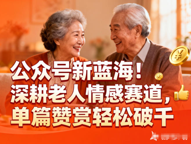 公众号新蓝海！深耕老人情感赛道，单篇赞赏轻松破1k-禾谷轻创网