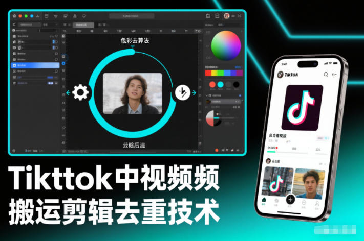 Tiktok中视频纯搬运剪辑去重技术，外来技术，自行测试-禾谷轻创网