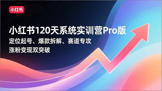 小红书120天系统实训营Pro版，定位起号、爆款拆解、赛道专攻，实现涨粉变现双突破-禾谷轻创网