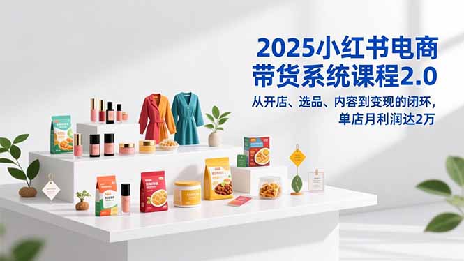 2025小红书电商带货系统课程2.0，从开店、选品、内容到变现的闭环，单店月利润达2万-禾谷轻创网