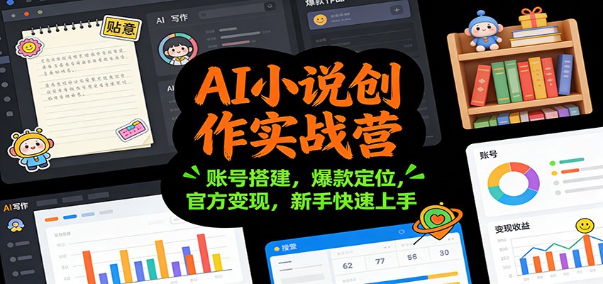 AI小说创作实战营：账号搭建，爆款定位，官方变现，新手快速上手-禾谷轻创网