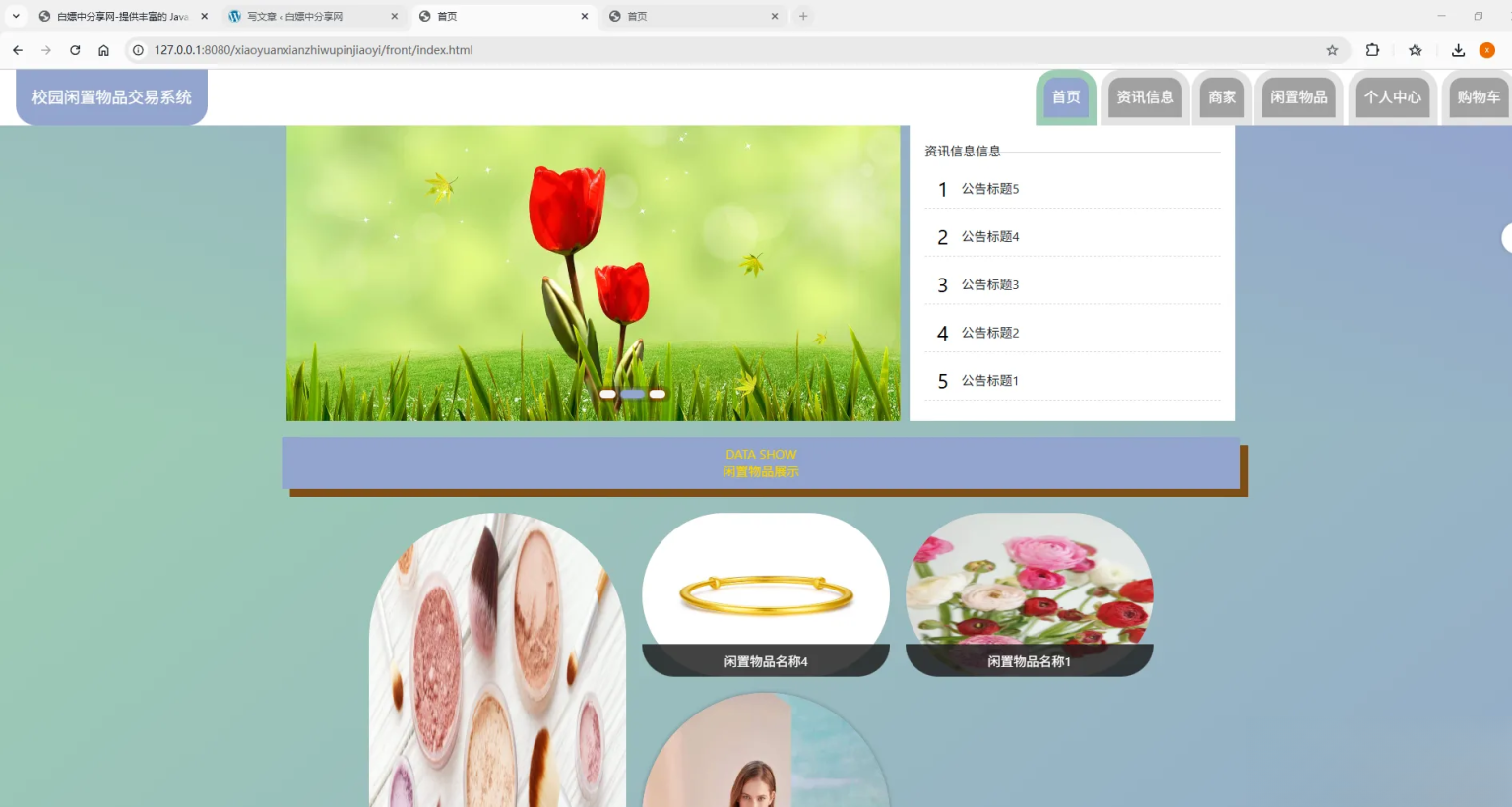 基于Spring Boot的校园闲置物品交易系统代码-禾谷轻创网
