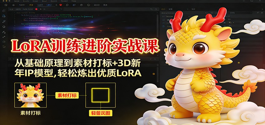 LoRA训练进阶实战课:从基础原理到素材打标+3D新年IP模型,轻松炼出优质LoRA-禾谷轻创网