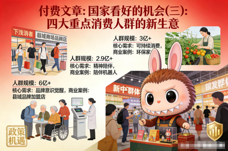 付费文章：国家看好的机会(三)：四大重点消 费人群的新生意-禾谷轻创网