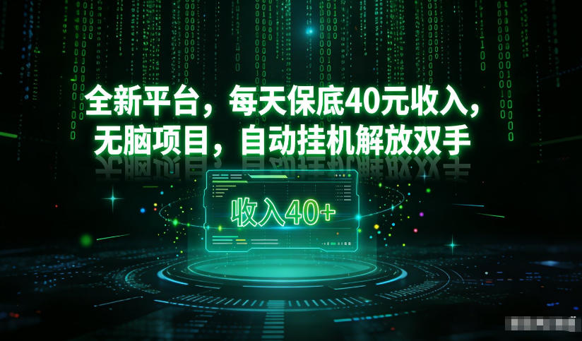 最新看广平台，每天保底30-4米，无脑项目，自动挂G解放双手【揭秘】-禾谷轻创网