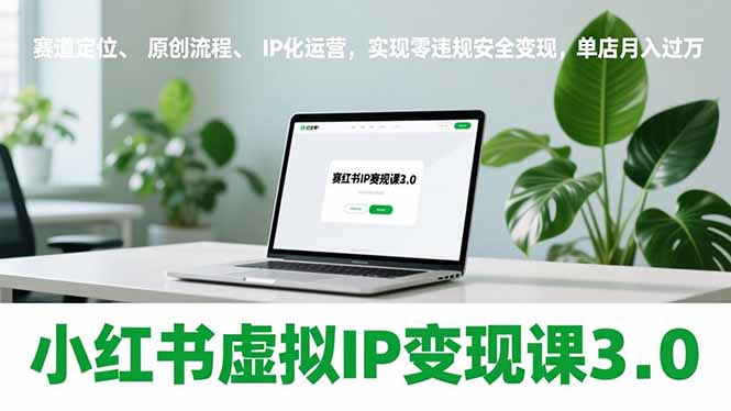 小红书虚拟IP变现课3.0，赛道定位、原创流程、IP化运营，实现零违规安全变现，单店月入过万-禾谷轻创网