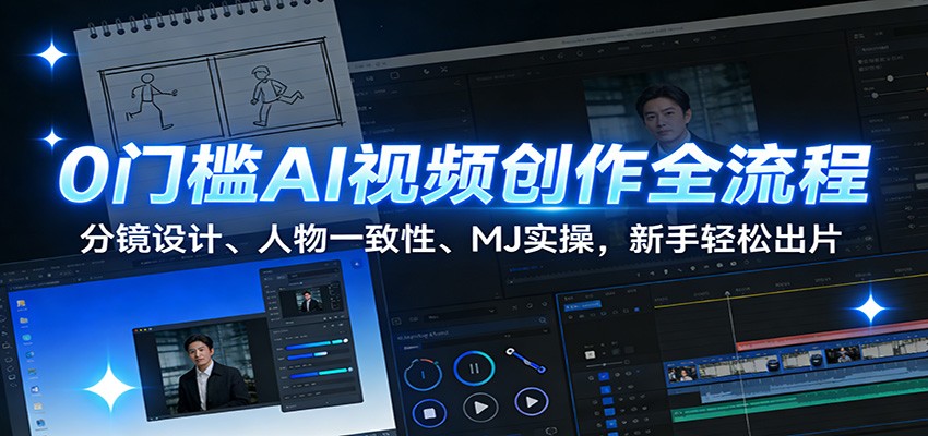0门槛AI视频创作全流程：分镜设计、人物一致性、MJ实操，新手轻松出片-禾谷轻创网