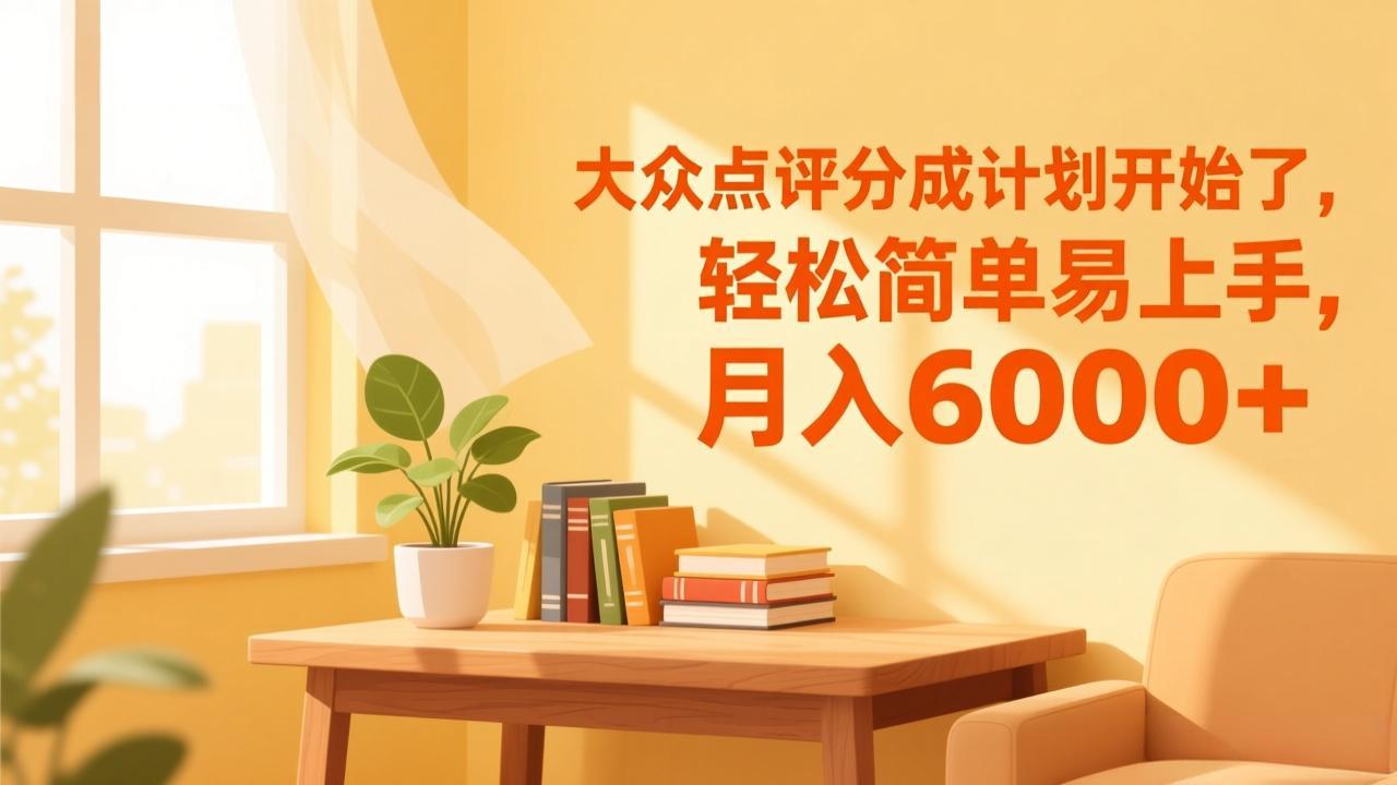 大众点评分成计划开始了，轻松简单易上手，月入6000+-禾谷轻创网