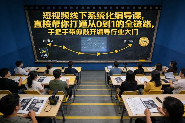 短视频线下系统化编导课，直接帮你打通从0到1的全链路，手把手带你敲开编导行业大门-禾谷轻创网