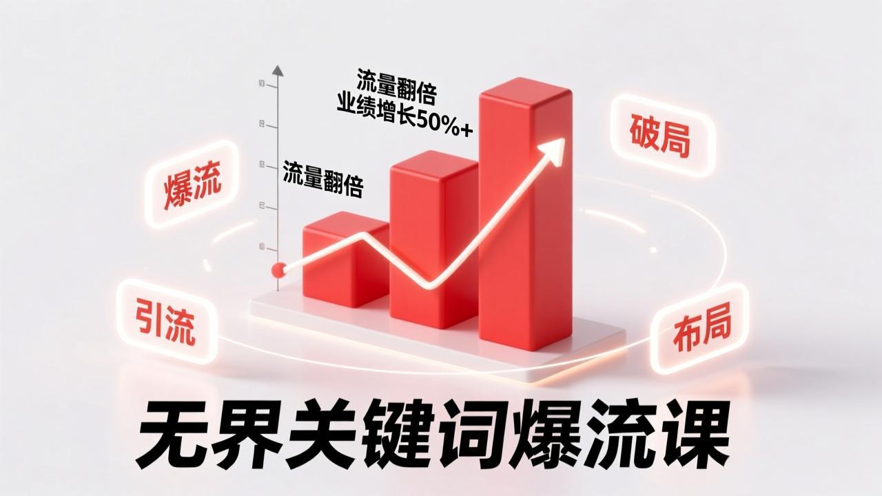 无界关键词爆流课，破局布局逻辑、阶段精准引流，实现流量翻倍，店铺业绩增长50%+。-禾谷轻创网