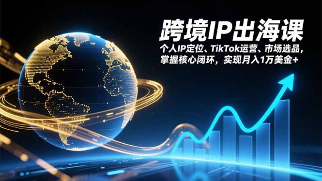 跨境IP出海课，个人IP定位、TikTok运营、市场选品，掌握核心闭环，实现月入1万美金+-禾谷轻创网