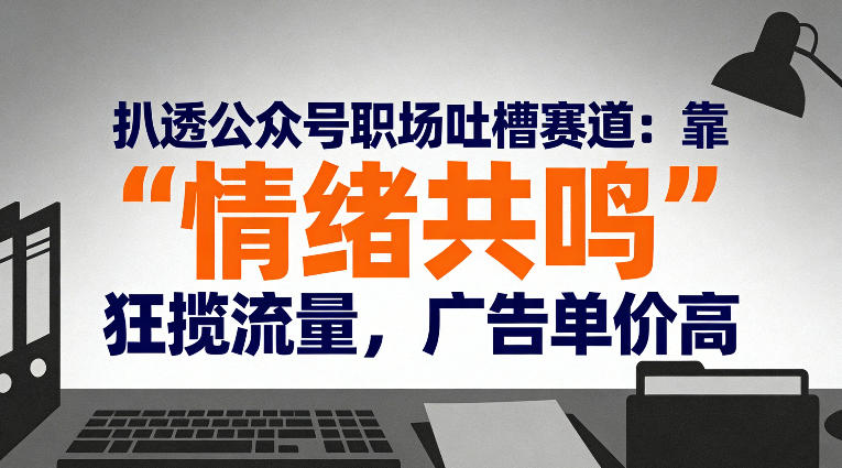 扒透公众号职场吐槽赛道：靠“情绪共鸣”狂揽流量，广告单价高-禾谷轻创网