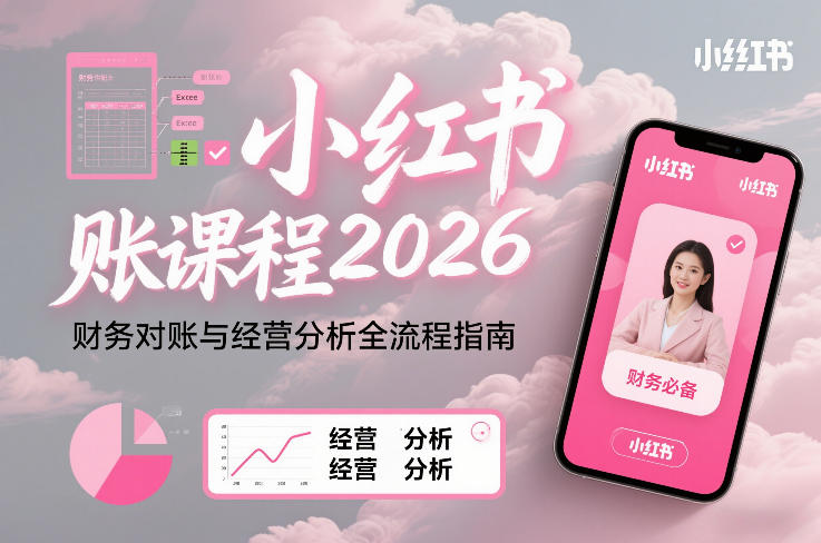 小红书对账课程2026，财务对账与经营分析全流程指南-禾谷轻创网