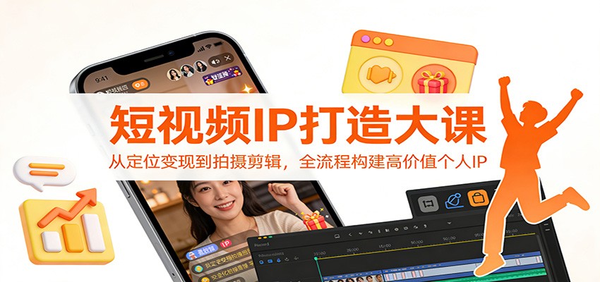 短视频IP打造大课：从定位变现到拍摄剪辑，全流程构建高价值个人IP-禾谷轻创网