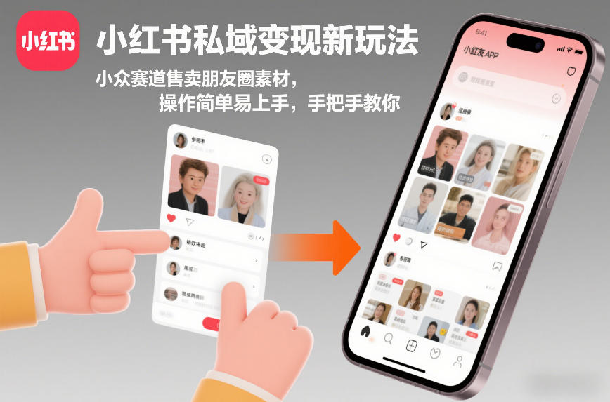 小红书私域变现新玩法，小众赛道售卖朋友圈素材，操作简单易上手，手把手教你-禾谷轻创网