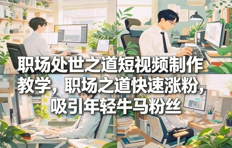 职场处世之道短视频制作教学，职场之道快速涨粉，吸引年轻牛马粉丝-禾谷轻创网