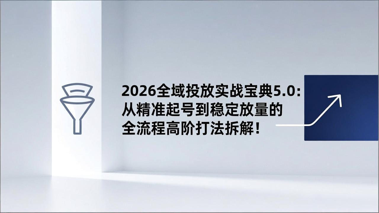 2026全域投放实战宝典5.0：从精准起号到稳定放量的全流程高阶打法拆解！-禾谷轻创网
