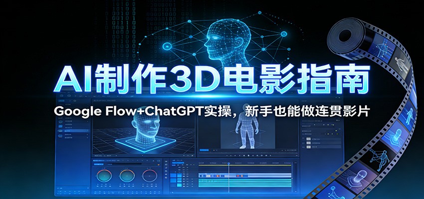 AI制作3D电影指南：Google Flow+ChatGPT实操，新手也能做连贯影片-禾谷轻创网