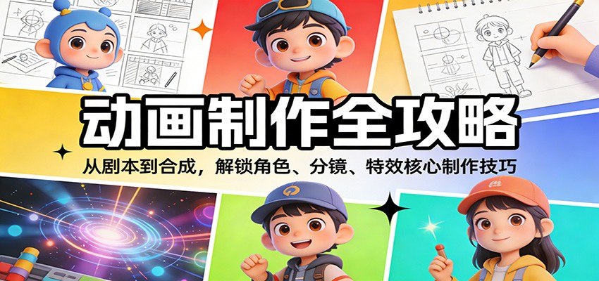 动画制作全攻略：从剧本到合成，解锁角色、分镜、特效核心制作技巧-禾谷轻创网