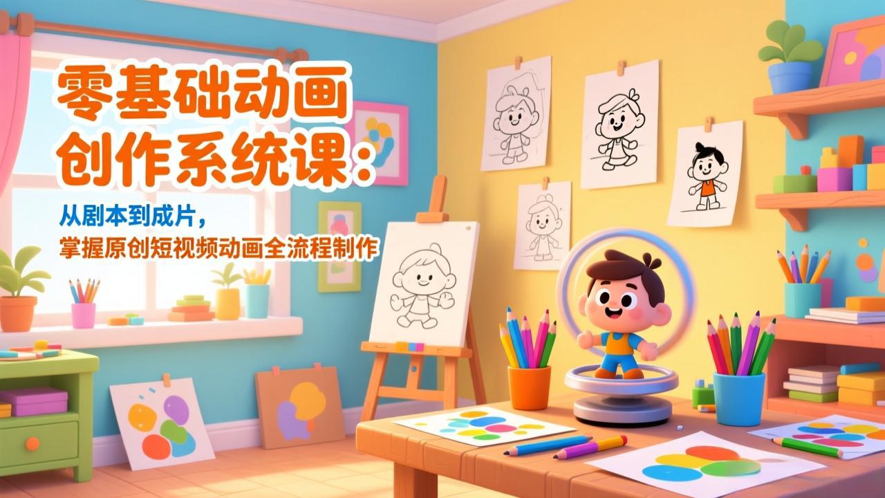 零基础动画创作系统课：从剧本到成片，掌握原创短视频动画全流程制作-禾谷轻创网