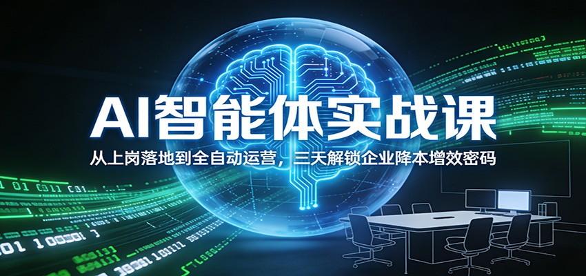 AI智能体实战课：从上岗落地到全自动运营，三天解锁企业降本增效密码-禾谷轻创网