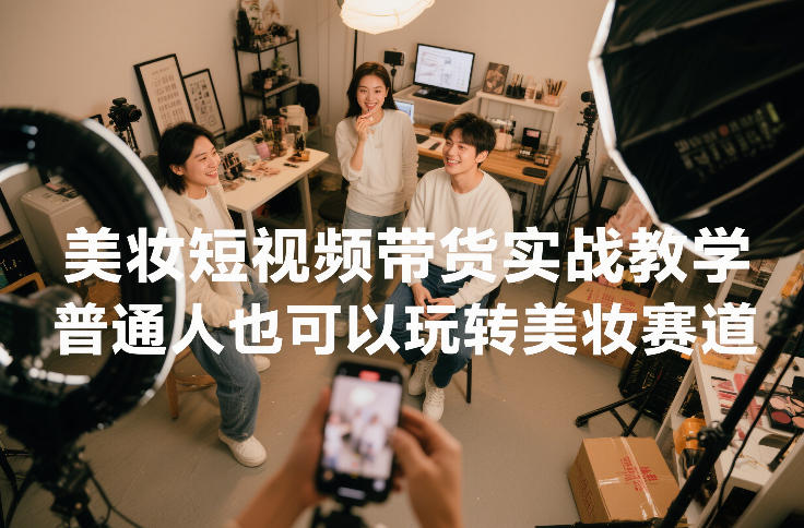 美妆短视频带货实战教学，普通人也可以玩转美妆赛道-禾谷轻创网
