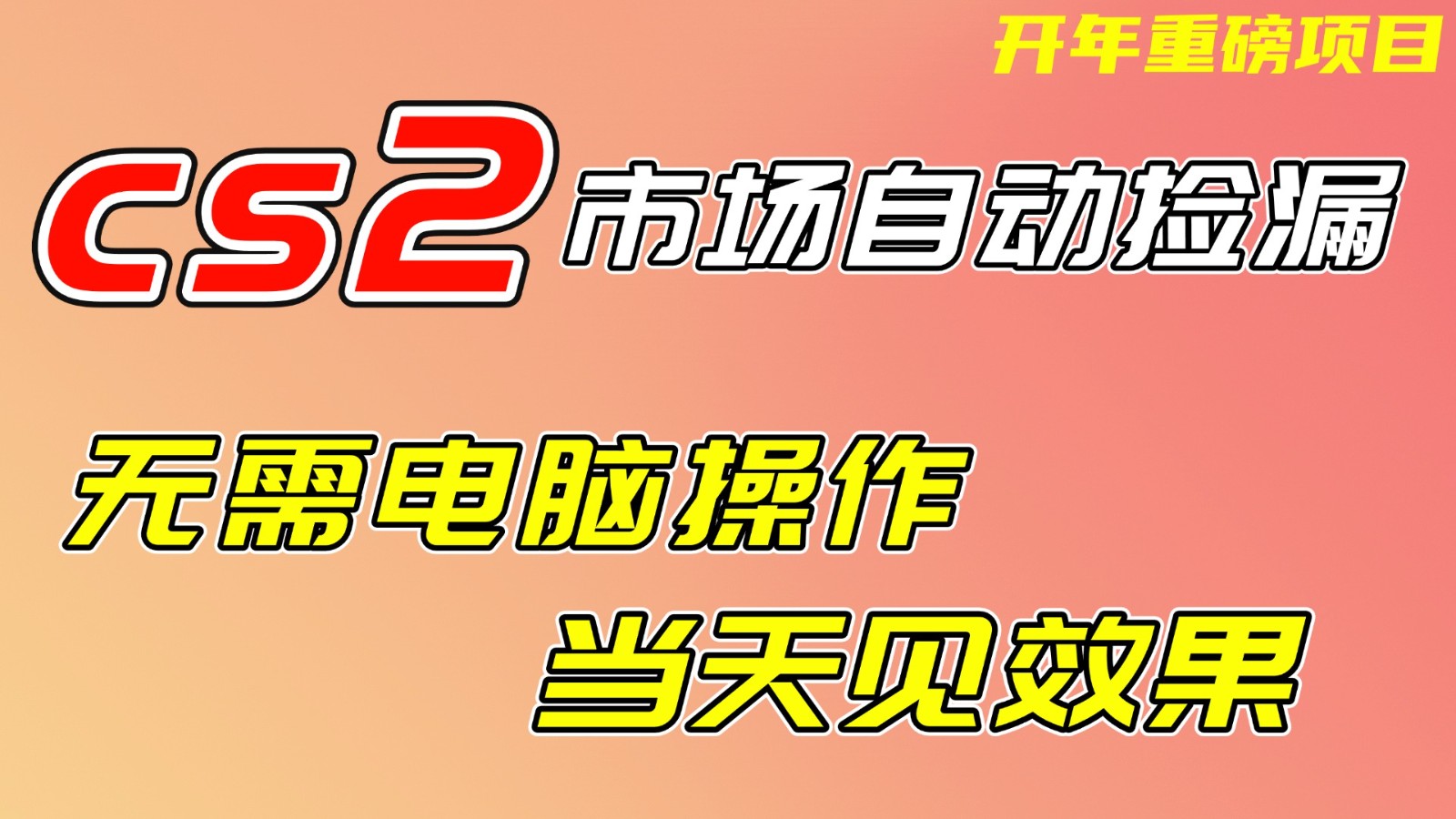 CS2市场挂机项，无需电脑操作，无需进入游戏，当天见效果，支持任何形式验证-禾谷轻创网