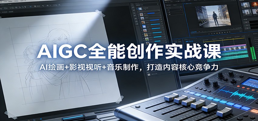 AIGC全能创作实战课：AI绘画+影视视听+音乐制作，打造内容核心竞争力-禾谷轻创网