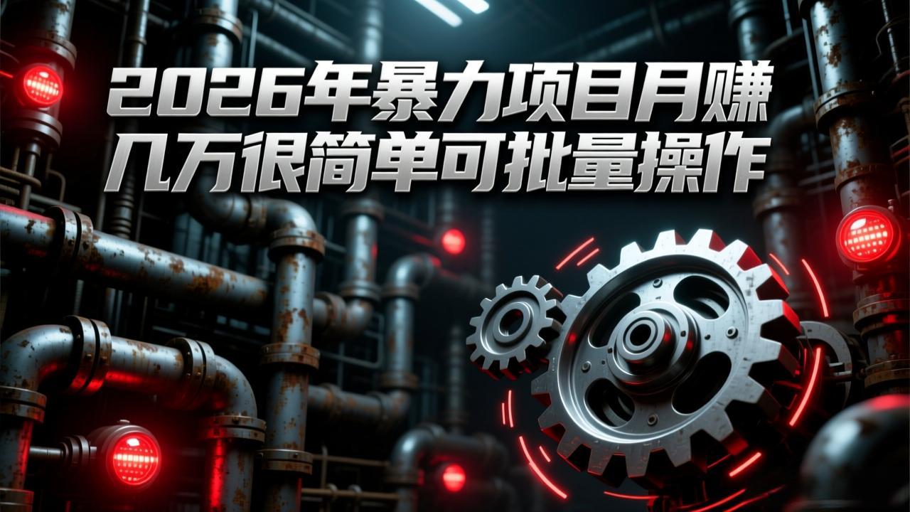 2026年暴力项目月赚几万很简单可批量操作，成本低，利润大-禾谷轻创网