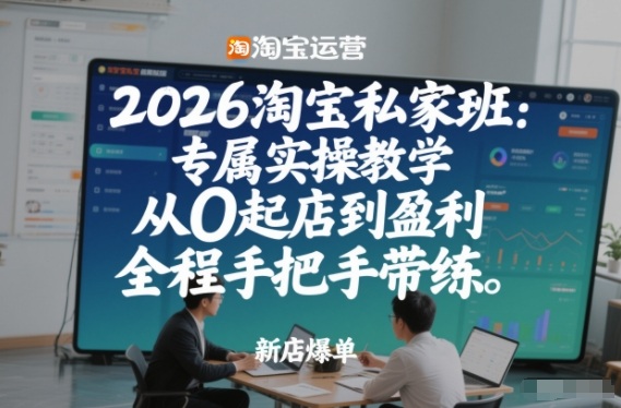 2026淘宝私家班：专属实操教学，从0起店到盈利，全程手把手带练-禾谷轻创网