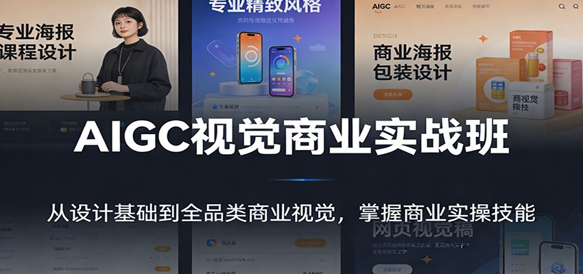AIGC视觉商业实战班：从设计基础到全品类商业视觉，掌握商业实操技能-禾谷轻创网