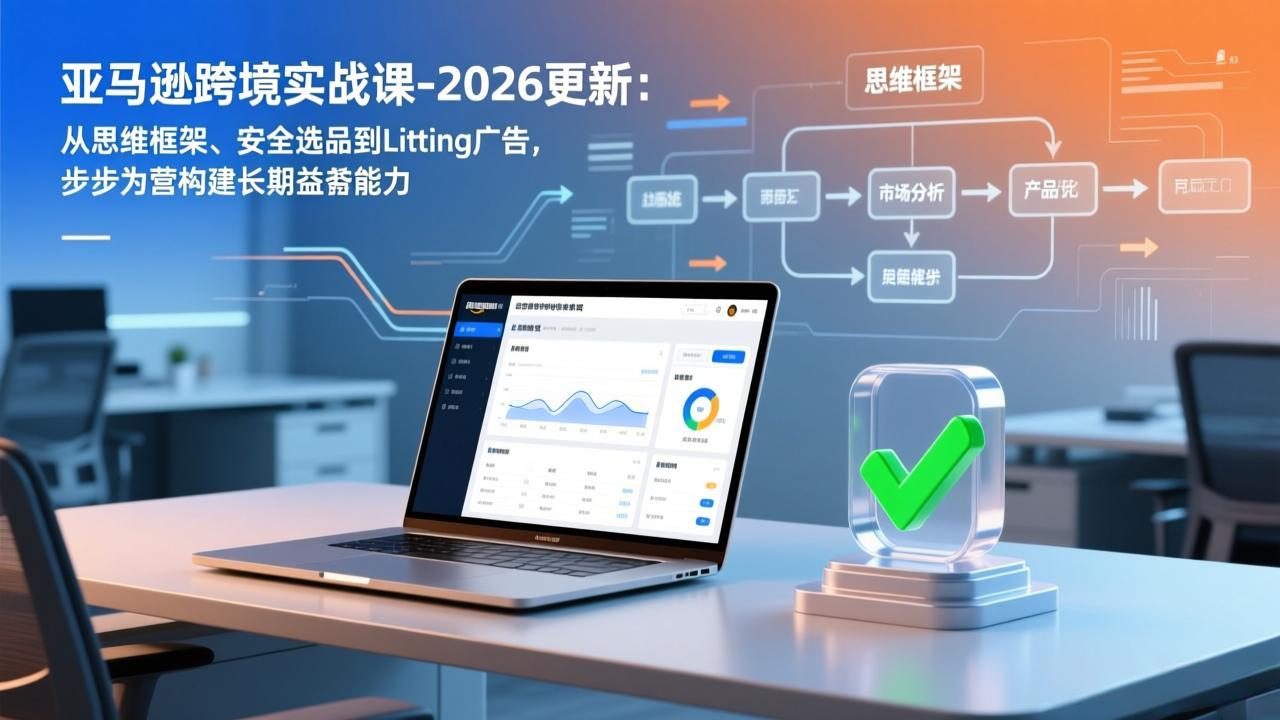亚马逊跨境实战课-2026更新：从思维框架、安全选品到Listing广告，步步为营构建长期盈利能力-禾谷轻创网