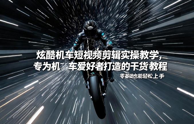 炫酷机车短视频剪辑实操教学，专为机车爱好者打造的干货教程，零基础也能轻松上手-禾谷轻创网