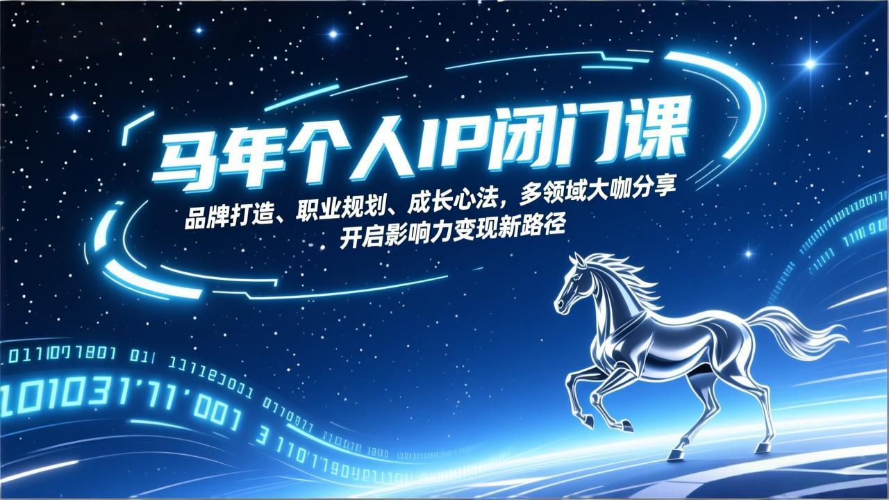 马年个人IP闭门课，品牌打造、职业规划、成长心法，多领域大咖分享，开启影响力变现新路径-禾谷轻创网