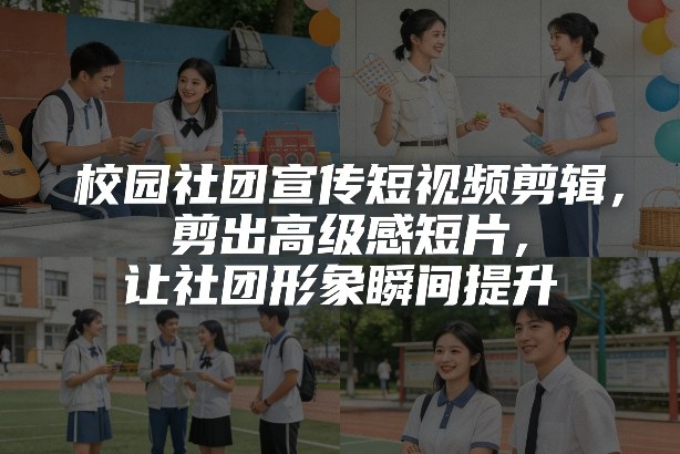 校园社团宣传短视频剪辑，剪出高级感短片，让社团形象瞬间提升-禾谷轻创网