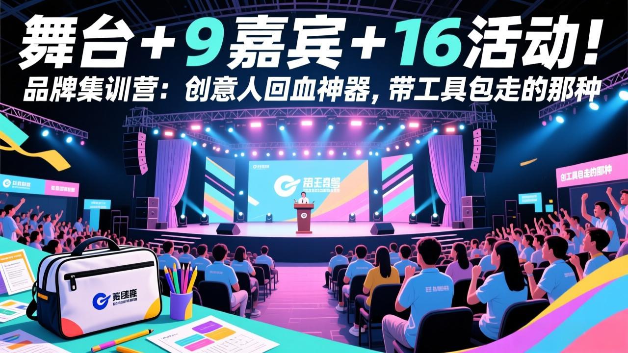 舞台 + 9 嘉宾 + 16 活动！品牌集训营：创意人回血神器，带工具包走的那种-禾谷轻创网