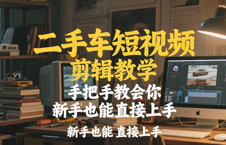 二手车短视频剪辑教学，手把手教会你，新手也能直接上手-禾谷轻创网