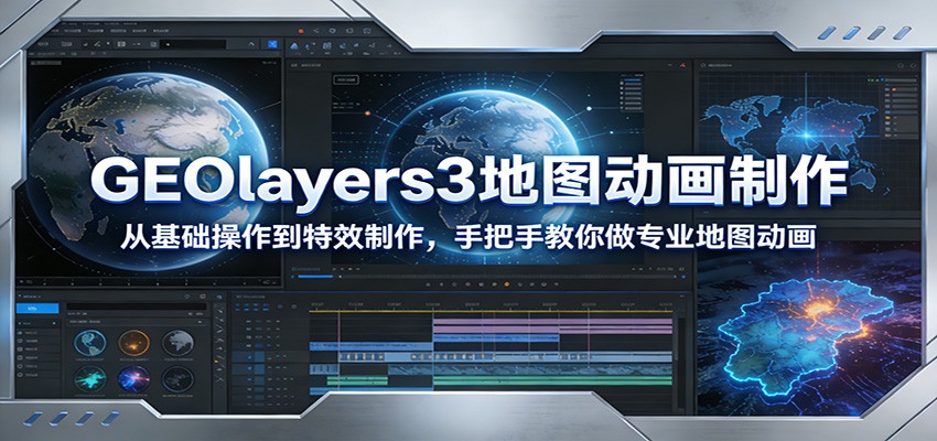 GEOlayers3地图动画制作：从基础操作到特效制作，手把手教你做专业地图动画-禾谷轻创网