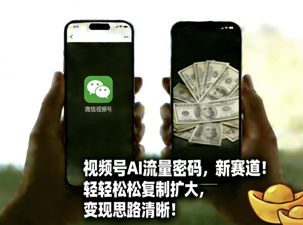 视频号AI流量密码新赛道，轻轻松松复制扩大，变现思路清晰-禾谷轻创网