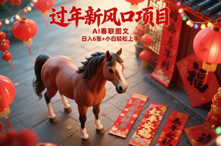 过年新风口项目，用ai春联图文，日入6张+小白轻松上手【揭秘】-禾谷轻创网