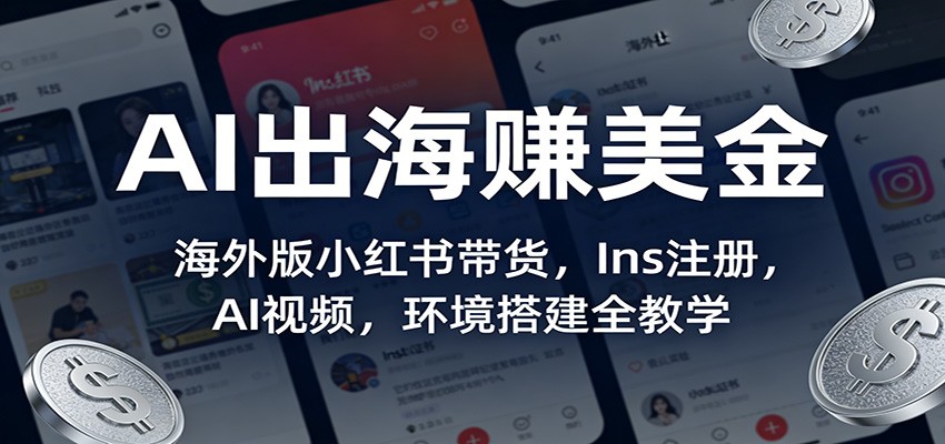 AI出海赚美金：海外版小红书带货，Ins注册，AI视频，环境搭建全教学-禾谷轻创网