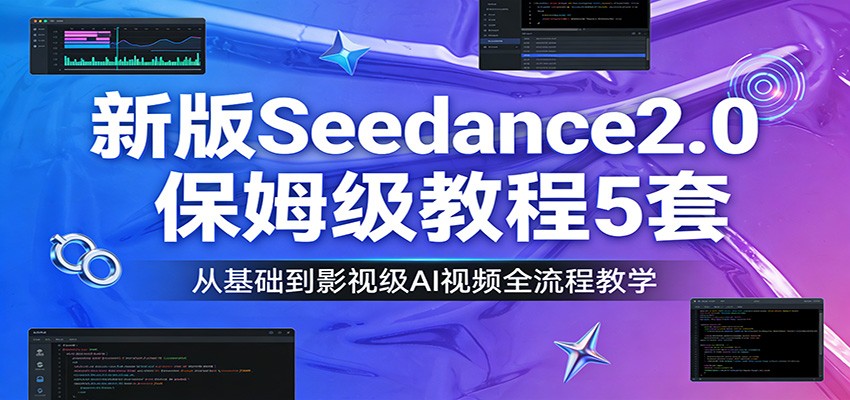新版Seedance2.0保姆级教程5套：从基础到影视级AI视频全流程教学-禾谷轻创网