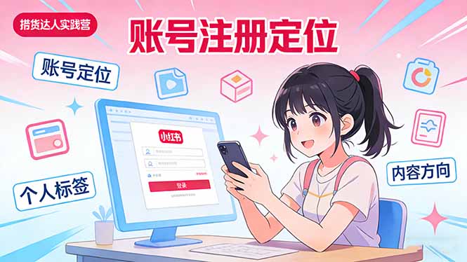 小红书带货达人实战营：账号注册定位、内容创作、选品策略、带货技巧、流量运营等-禾谷轻创网